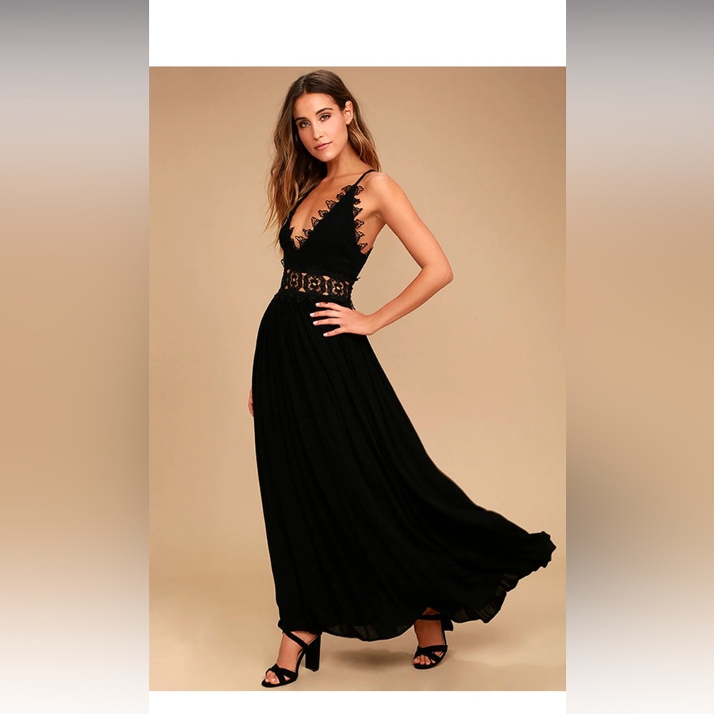 ‘This is Love Black Lace Maxi Dress’ by Lulus